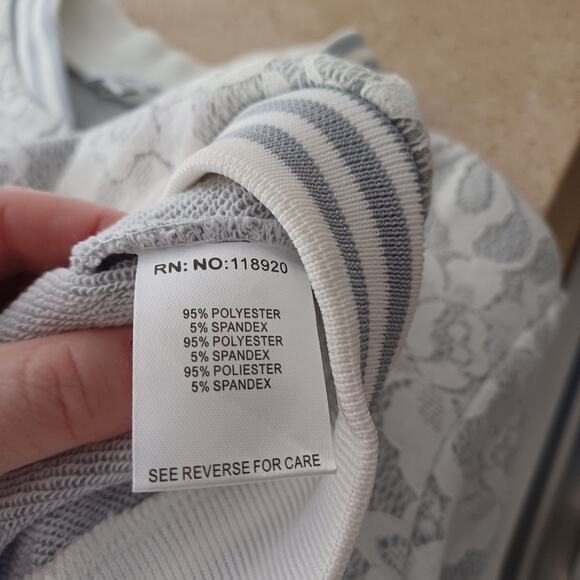 Anthropologie Lucy Paris Grace Lace Bomber Jacket White Gray S NWOT - Picture 9 of 9